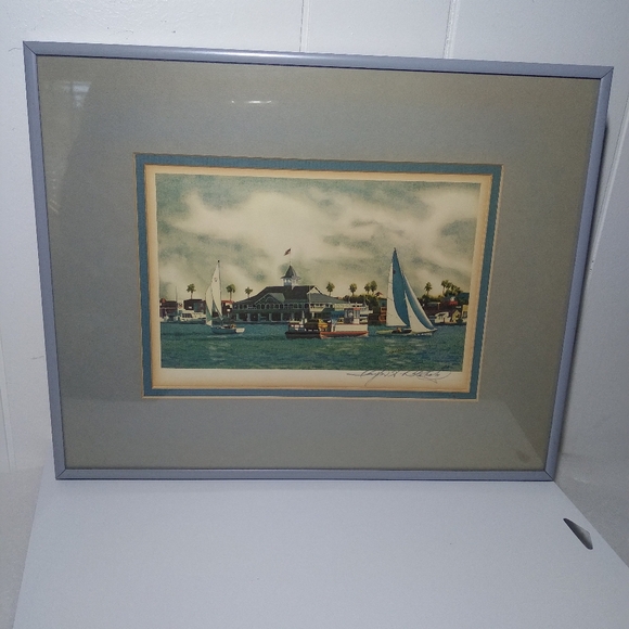 Balboa Pavilion Newport Beach California Taylor Blakely Hand Signed Lithograph